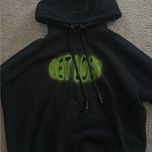 Eleven Paris Black Hoodie with Neon Green Graphic